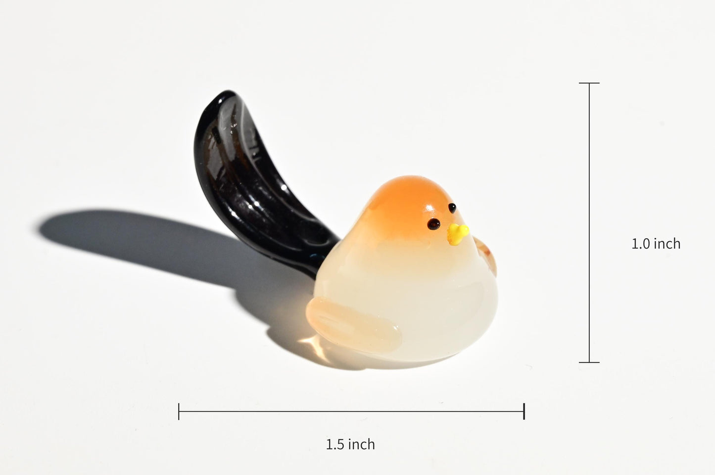 Handmade Glass Bird Figurine, Mini Glass Bird, Cute Desk Decor, Glass Animal Sculpture, Small Home Decoration,  Christmas Gift Idea