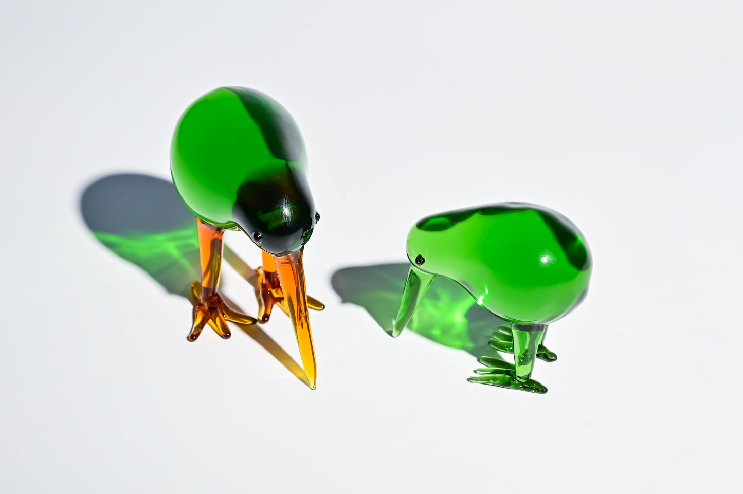 Handmade Glass Kiwi Figurine, Mini Glass Kiwi Bird, Cute Desk Decor, Glass Animal Sculpture, Small Home Decoration,  Christmas Gift Idea