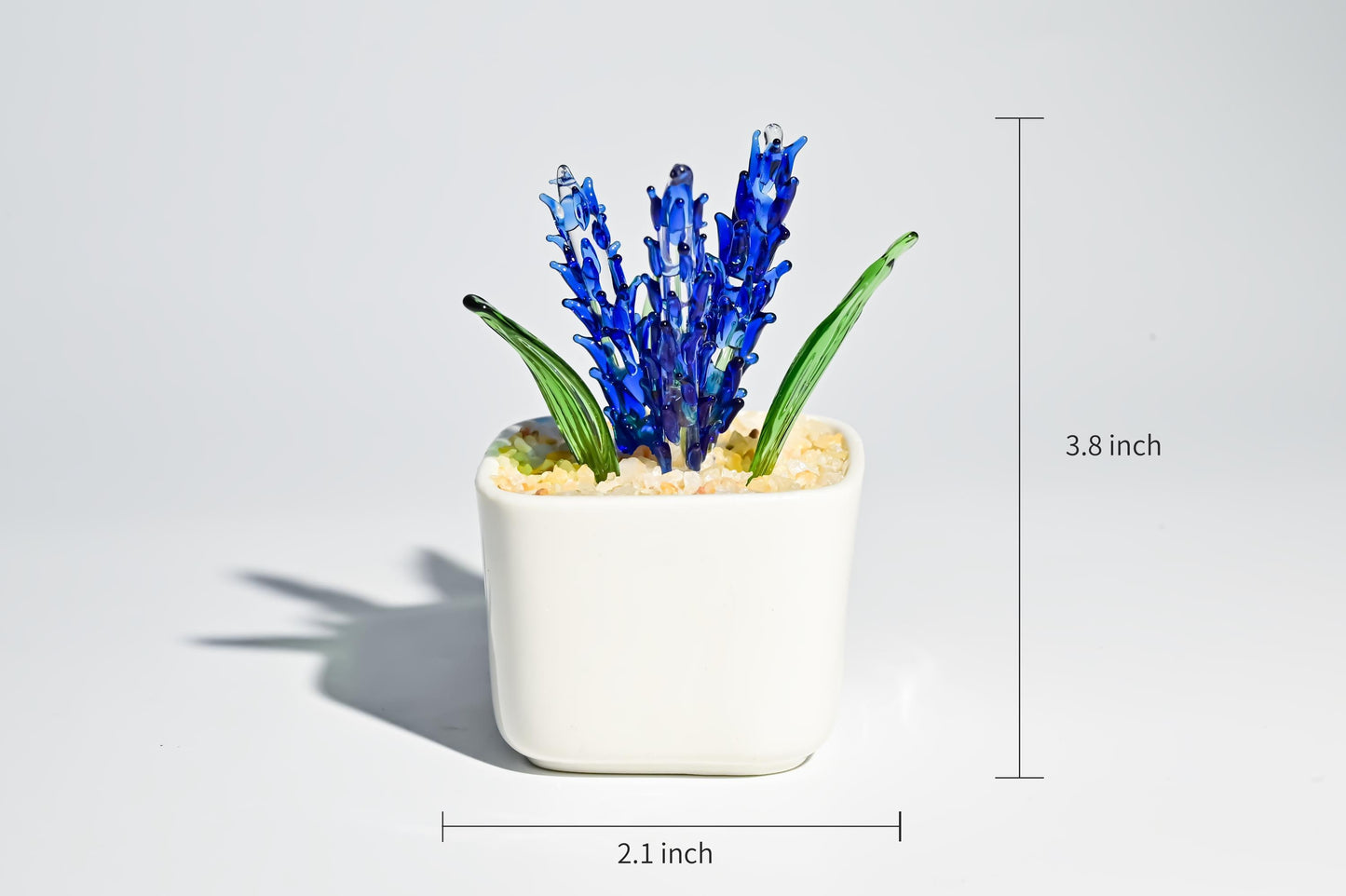 Handmade Glass Plant in Pot, Mini Glass Plant Figurine, Cute Desk Decor, Stained Glass Home Decoration, Unique Gift