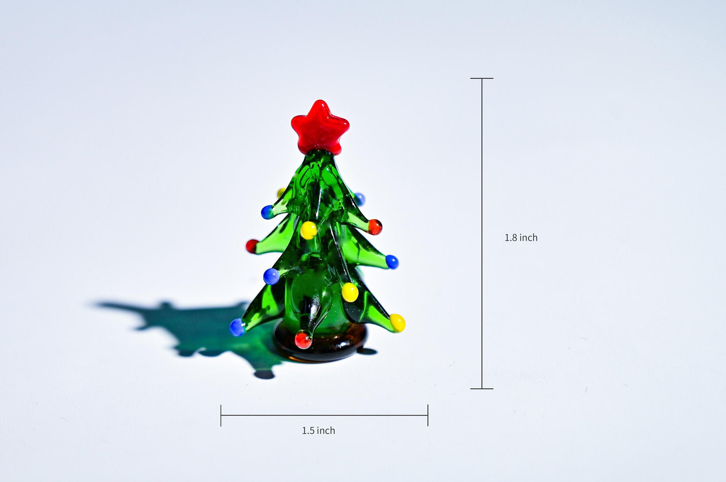 Handmade Glass Christmas Tree, Mini Holiday Figurine