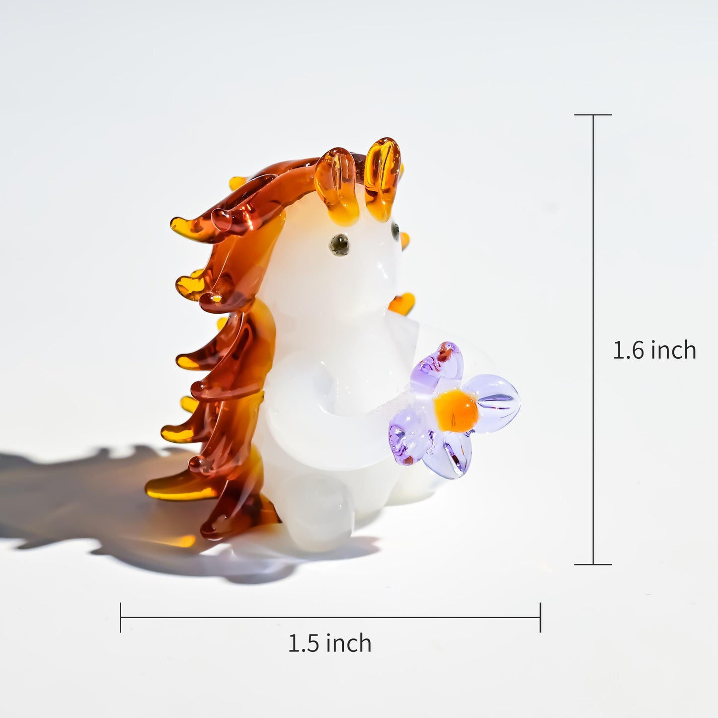 Hand-Blown Glass Hedgehog Figurine, Clear Mini Hedgehog Sculpture, Cute Desk Ornament, Gift for Aquarium Lovers and Collectors, Christmas