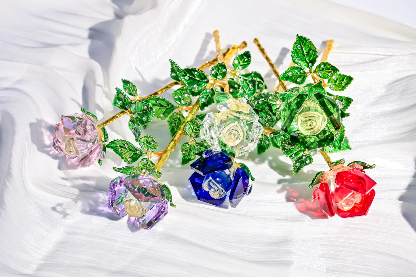 Handmade Glass Rose Figurine, Valentine Gift, Romantic Home Decor, Cute Desk Decoration, Stained Glass Rose,  Gift for Her, Anniversary Gift