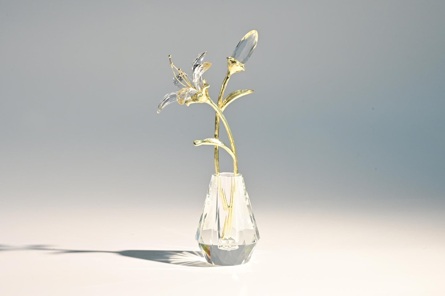 Handmade Glass Lily Flower | Glass Lily Sculpture | Crystal Glass Flower Decor | Mini Glass Floral Ornament | Easter gifts | Easter Lily