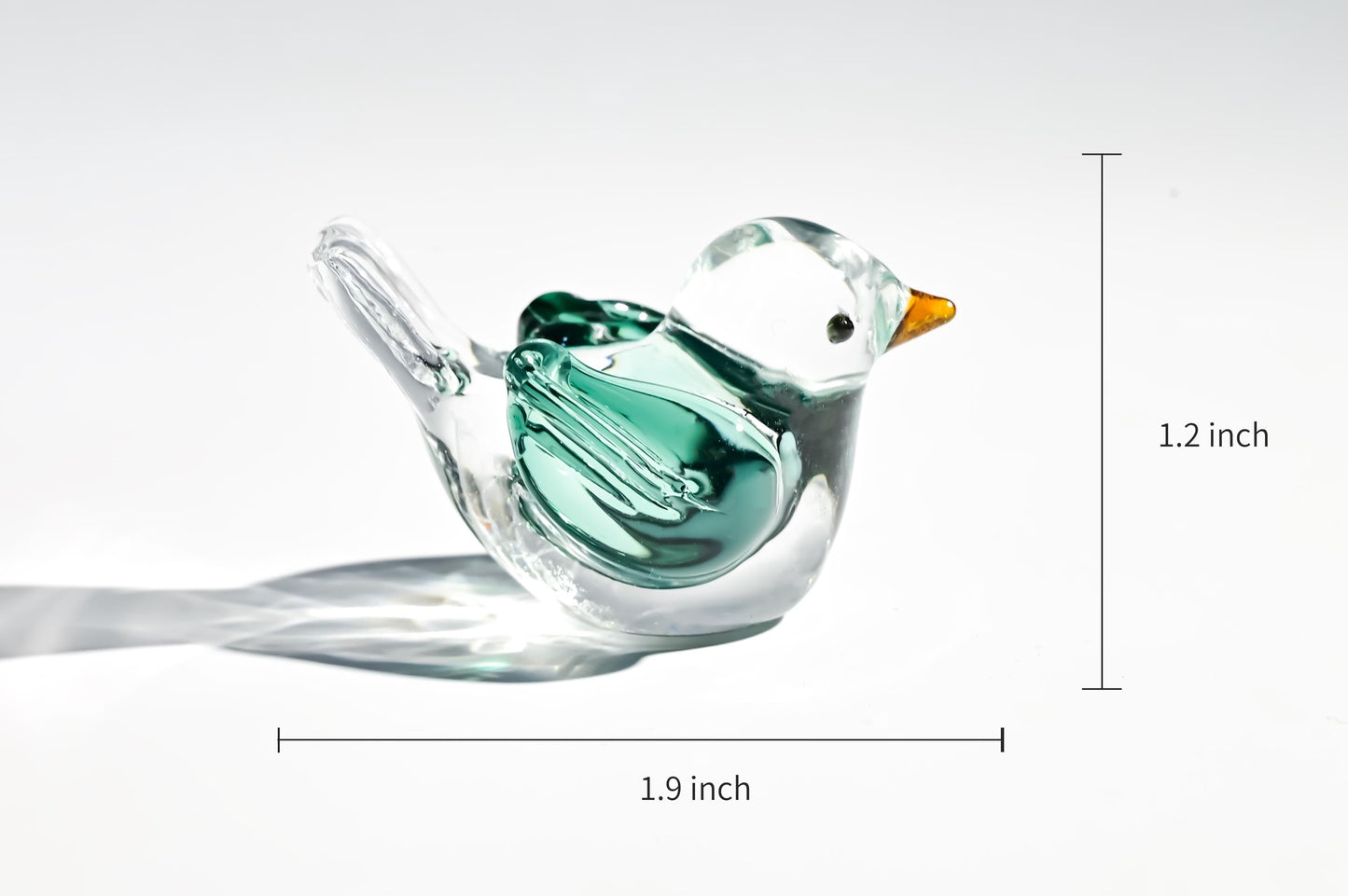 Handmade Glass Bird Figurine, Mini Glass Bird, Cute Desk Decor, Glass Animal Sculpture, Small Home Decoration,  Christmas Gift Idea