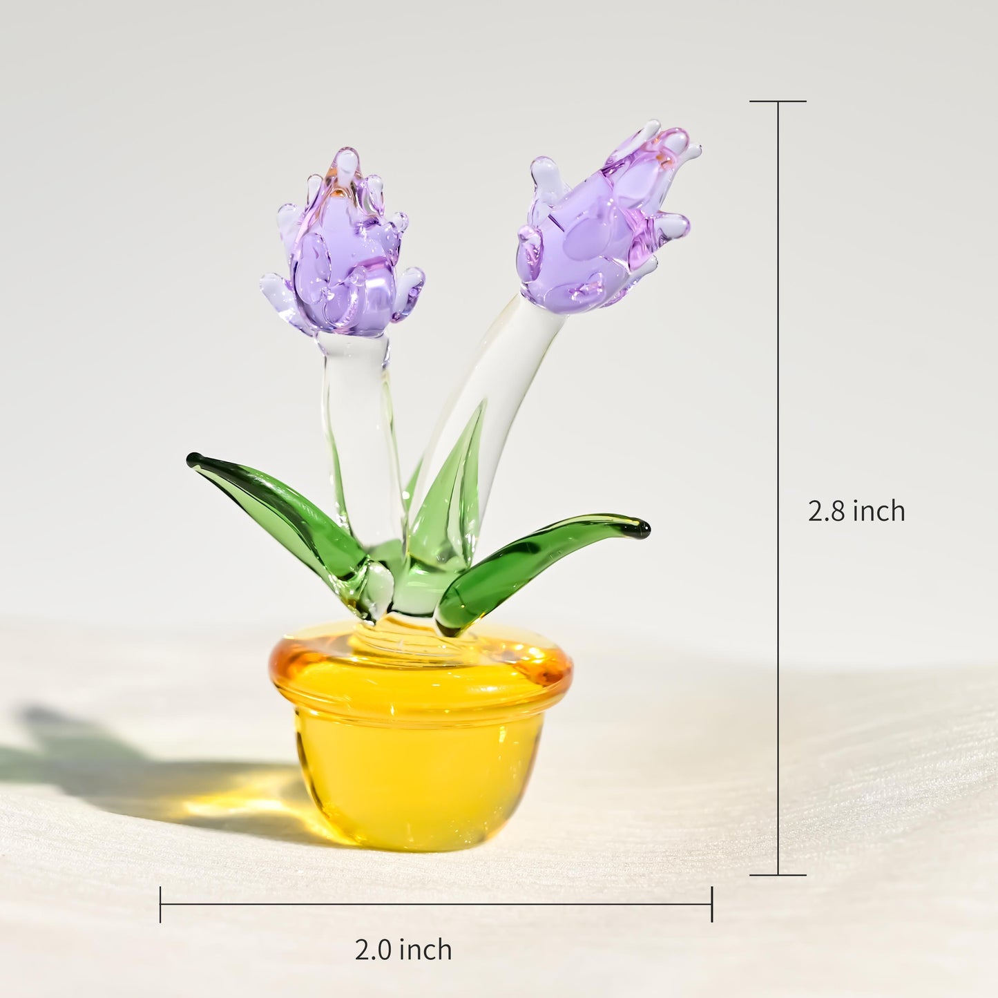 Handmade Glass Sunflower Figurine, Mini Stained Glass Flower, Cute Desk Decor, Small Home Decoration, Unique Gift for Her, Miniature model