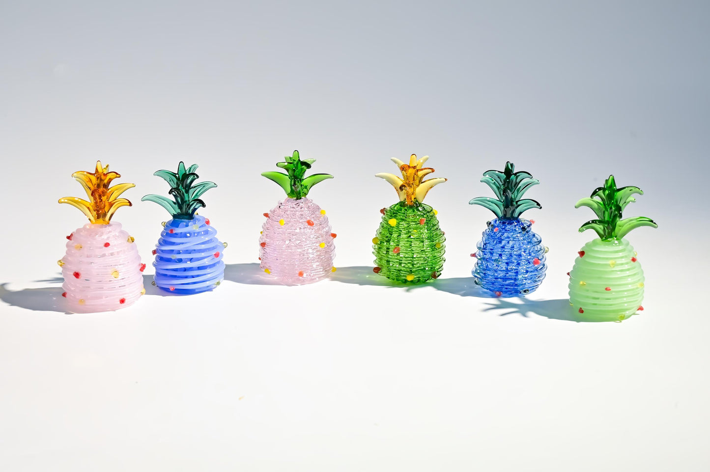 Handcrafted Mini Glass Pineapple, Tropical Fruit Sculpture, Cute Desk Display, Home Decor Accent, Unique Gift for Her, Fruit Lover Gift
