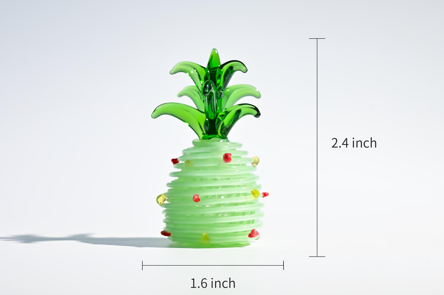 Handcrafted Mini Glass Pineapple, Tropical Fruit Sculpture, Cute Desk Display, Home Decor Accent, Unique Gift for Her, Fruit Lover Gift