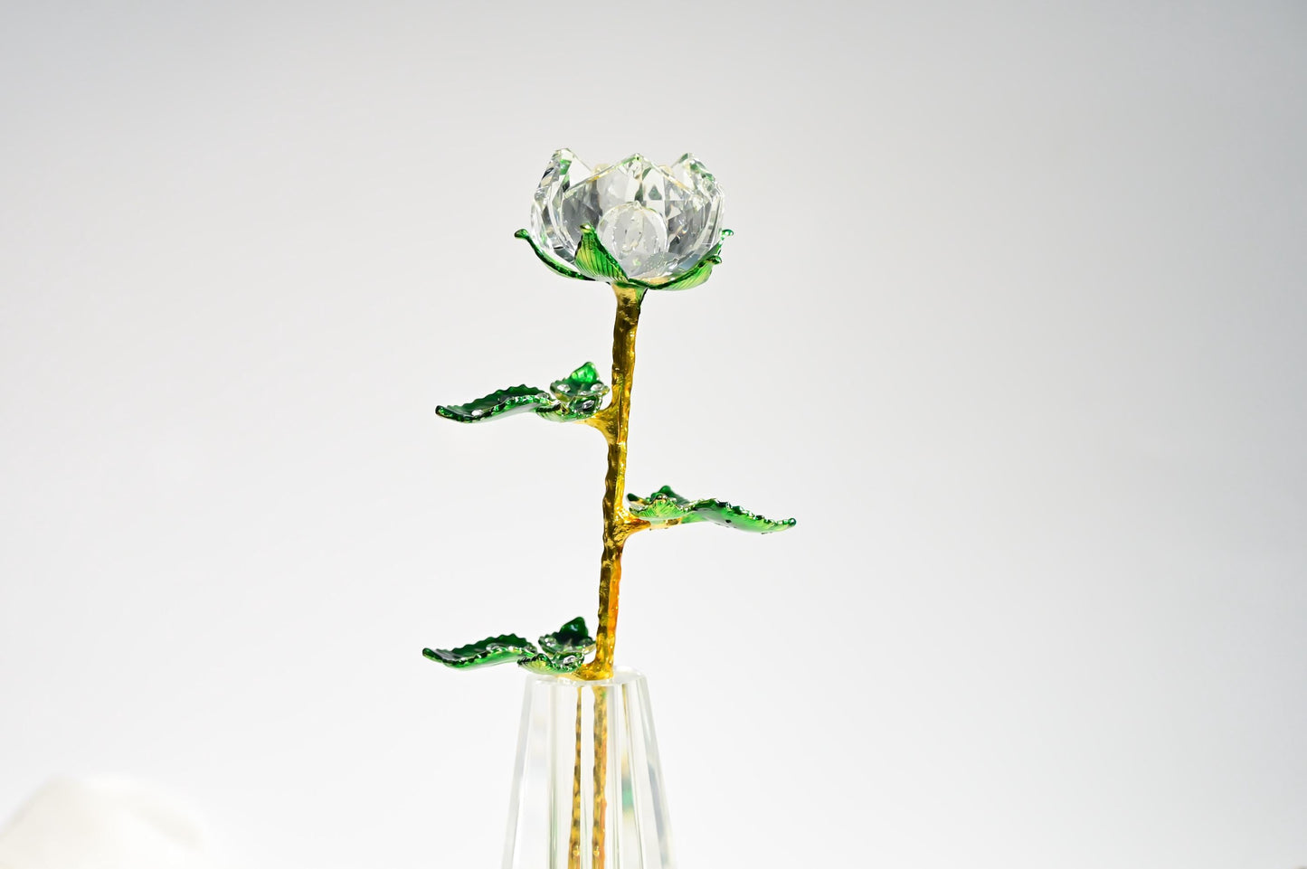 Handmade Glass Rose Figurine, Valentine Gift, Romantic Home Decor, Cute Desk Decoration, Stained Glass Rose,  Gift for Her, Anniversary Gift