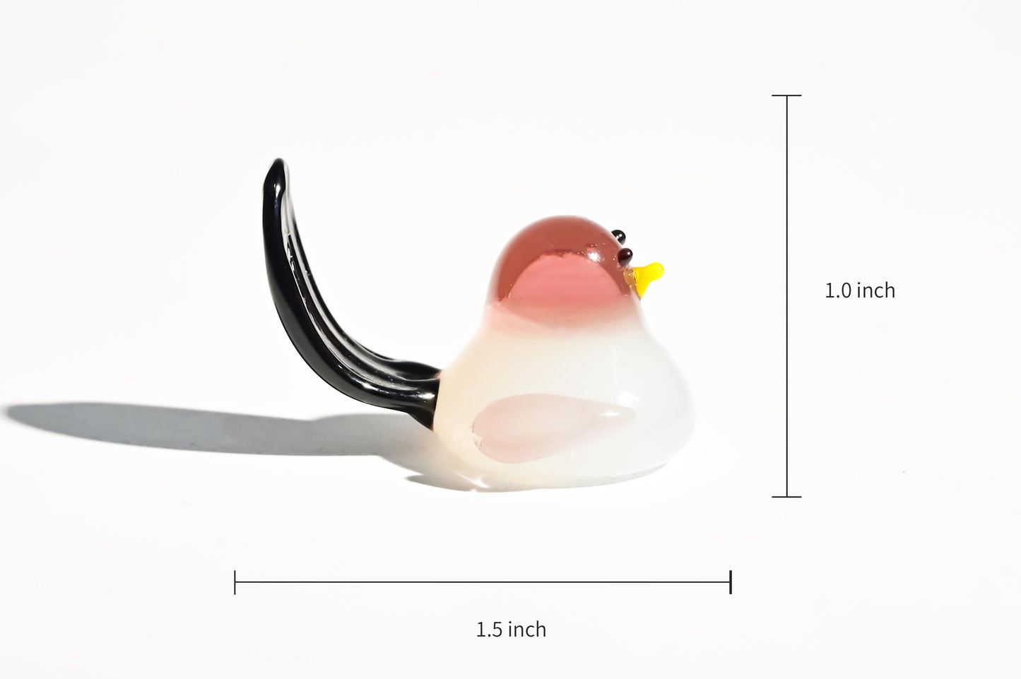 Handmade Glass Bird Figurine, Mini Glass Bird, Cute Desk Decor, Glass Animal Sculpture, Small Home Decoration,  Christmas Gift Idea