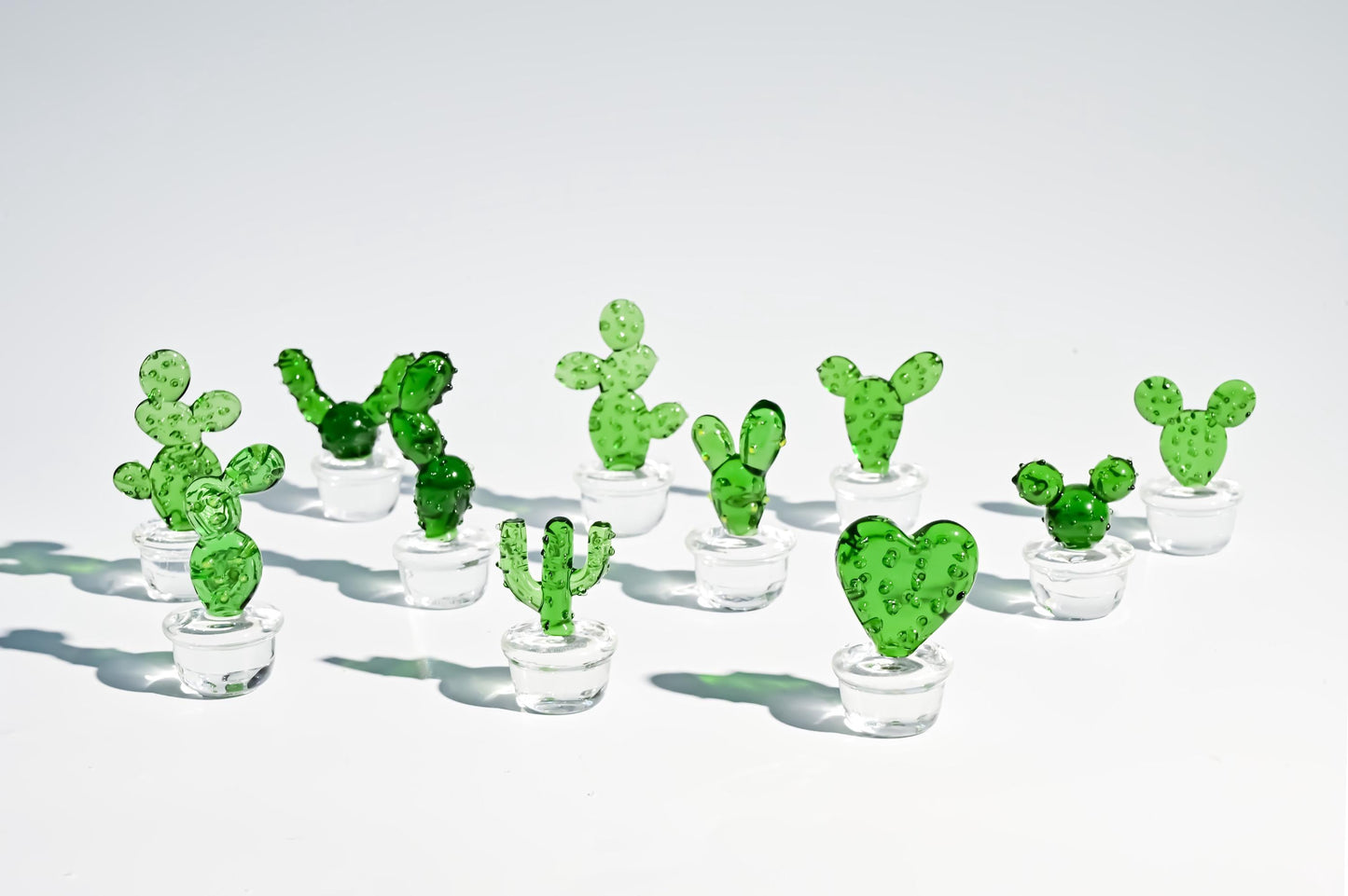 Mini Glass Cactus, Handmade Glass Succulent, Glass Desk Decor, Cute Potted Plant, Unique Home Decoration, Gift for Mom, Gift for Plant Lover