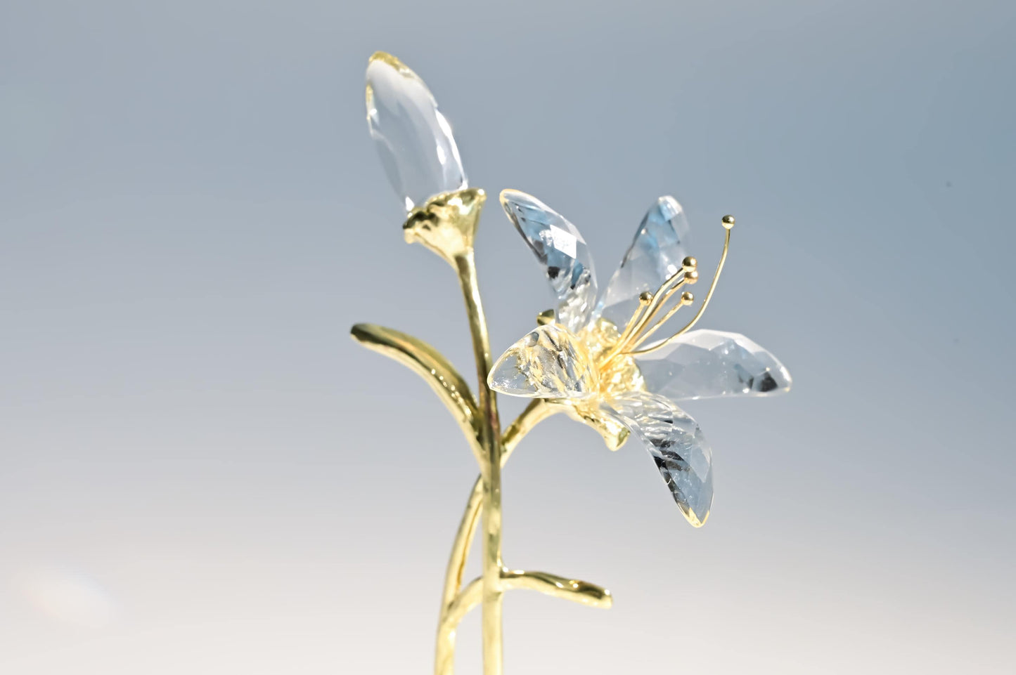 Handmade Glass Lily Flower | Glass Lily Sculpture | Crystal Glass Flower Decor | Mini Glass Floral Ornament | Easter gifts | Easter Lily
