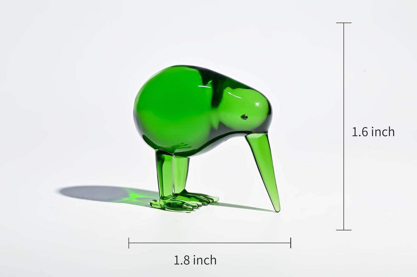 Handmade Glass Kiwi Figurine, Mini Glass Kiwi Bird, Cute Desk Decor, Glass Animal Sculpture, Small Home Decoration,  Christmas Gift Idea