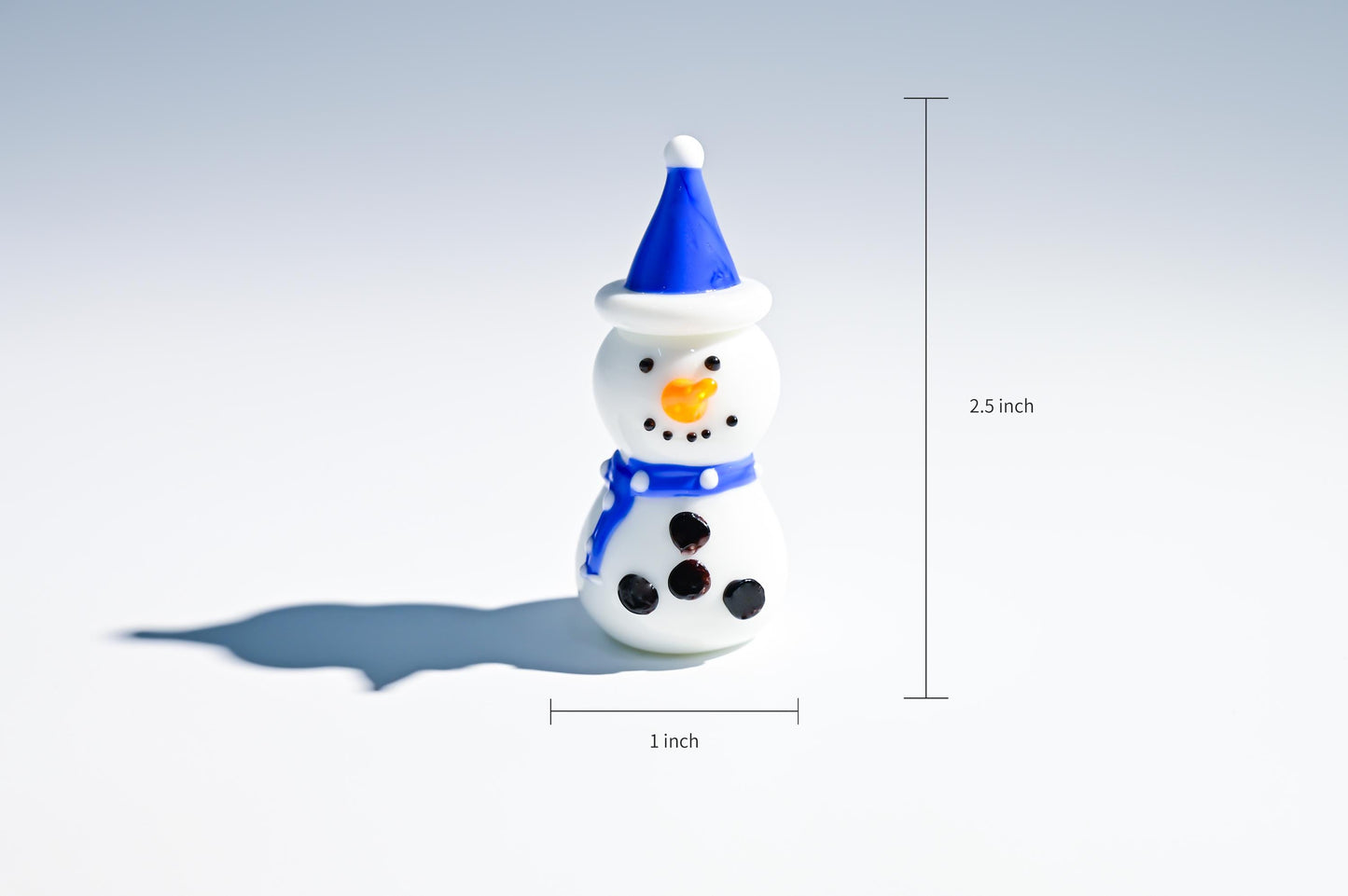 Handmade Glass Snowman Figurine, Christmas Ornament, Winter Holiday Decor, Cute Mini Snowman, Secret Santa Gift,  Gift for Mom