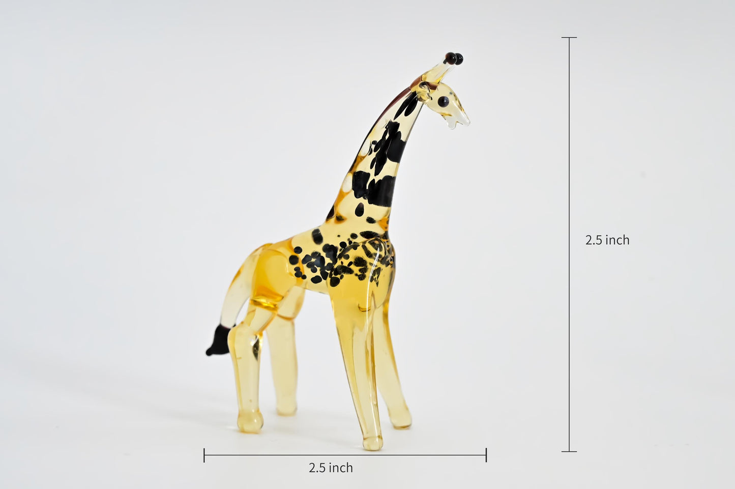 Handmade Glass Giraffe Figurine | Blown Glass Giraffe Sculpture | Mini Glass Animal Decor | Cute Desk Ornament | Unique Handmade Gift