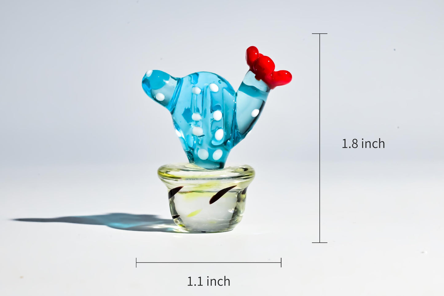 Mini Glass Cactus, Handmade Glass Succulent, Glass Desk Decor, Cute Potted Plant, Unique Home Decoration, Gift for Mom, Gift for Plant Lover
