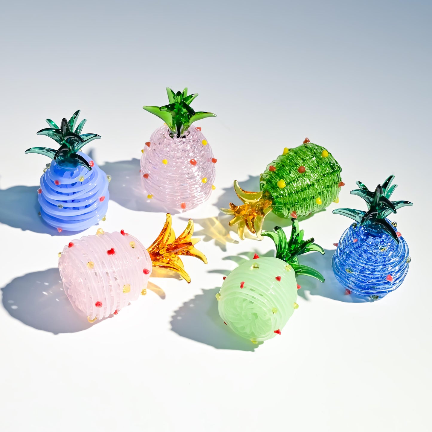 Handcrafted Mini Glass Pineapple, Tropical Fruit Sculpture, Cute Desk Display, Home Decor Accent, Unique Gift for Her, Fruit Lover Gift