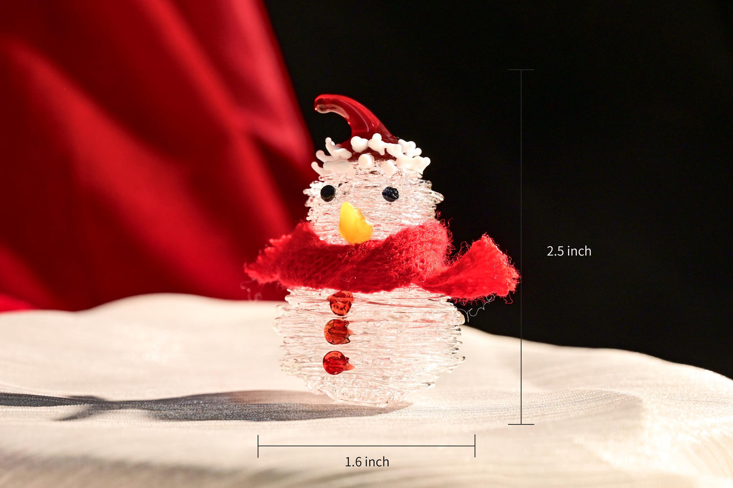 Handmade  Glass Snowman, Christmas  Decor, Personalized Glass Ornament, Mini Table Figurine, Gift for Mom, Best Friend Gift, New Year Gift