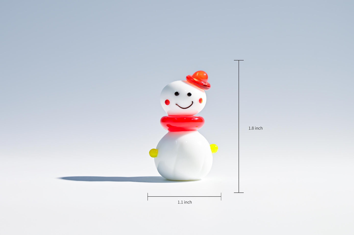 Handmade Glass Snowman Figurine, Christmas Ornament, Winter Holiday Decor, Cute Mini Snowman, Secret Santa Gift,  Gift for Mom