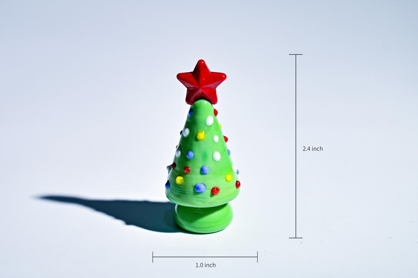 Handmade Glass Christmas Tree, Mini Holiday Figurine