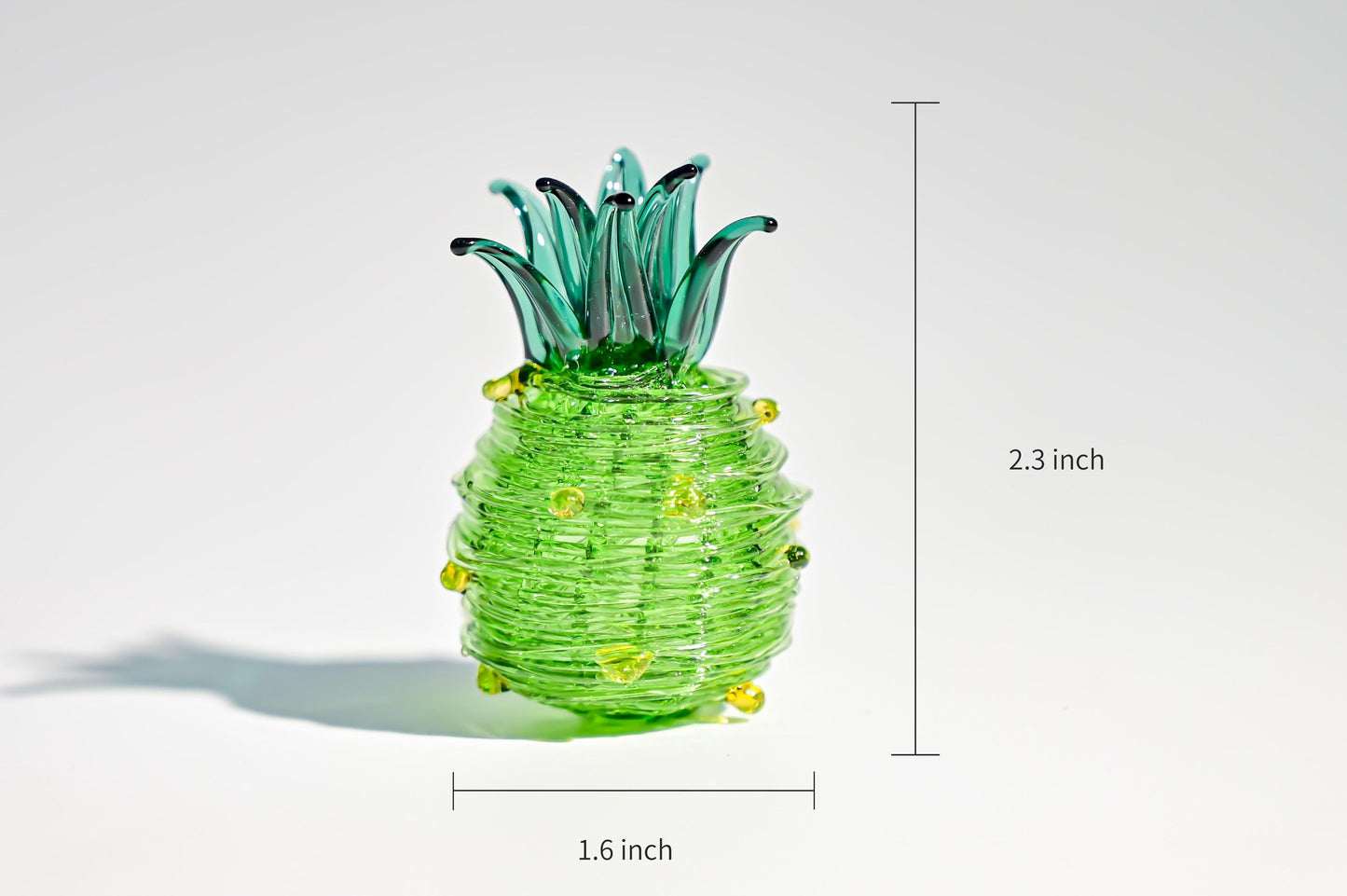 Handcrafted Mini Glass Pineapple, Tropical Fruit Sculpture, Cute Desk Display, Home Decor Accent, Unique Gift for Her, Fruit Lover Gift