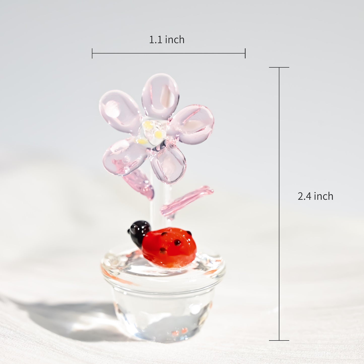 Handmade Glass Sunflower Figurine, Mini Stained Glass Flower, Cute Desk Decor, Small Home Decoration, Unique Gift for Her, Miniature model