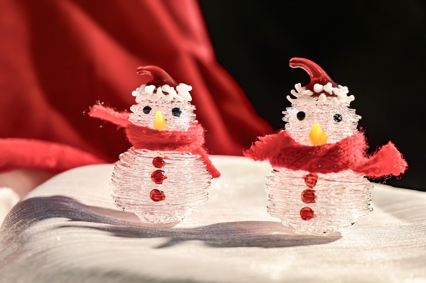 Handmade  Glass Snowman, Christmas  Decor, Personalized Glass Ornament, Mini Table Figurine, Gift for Mom, Best Friend Gift, New Year Gift