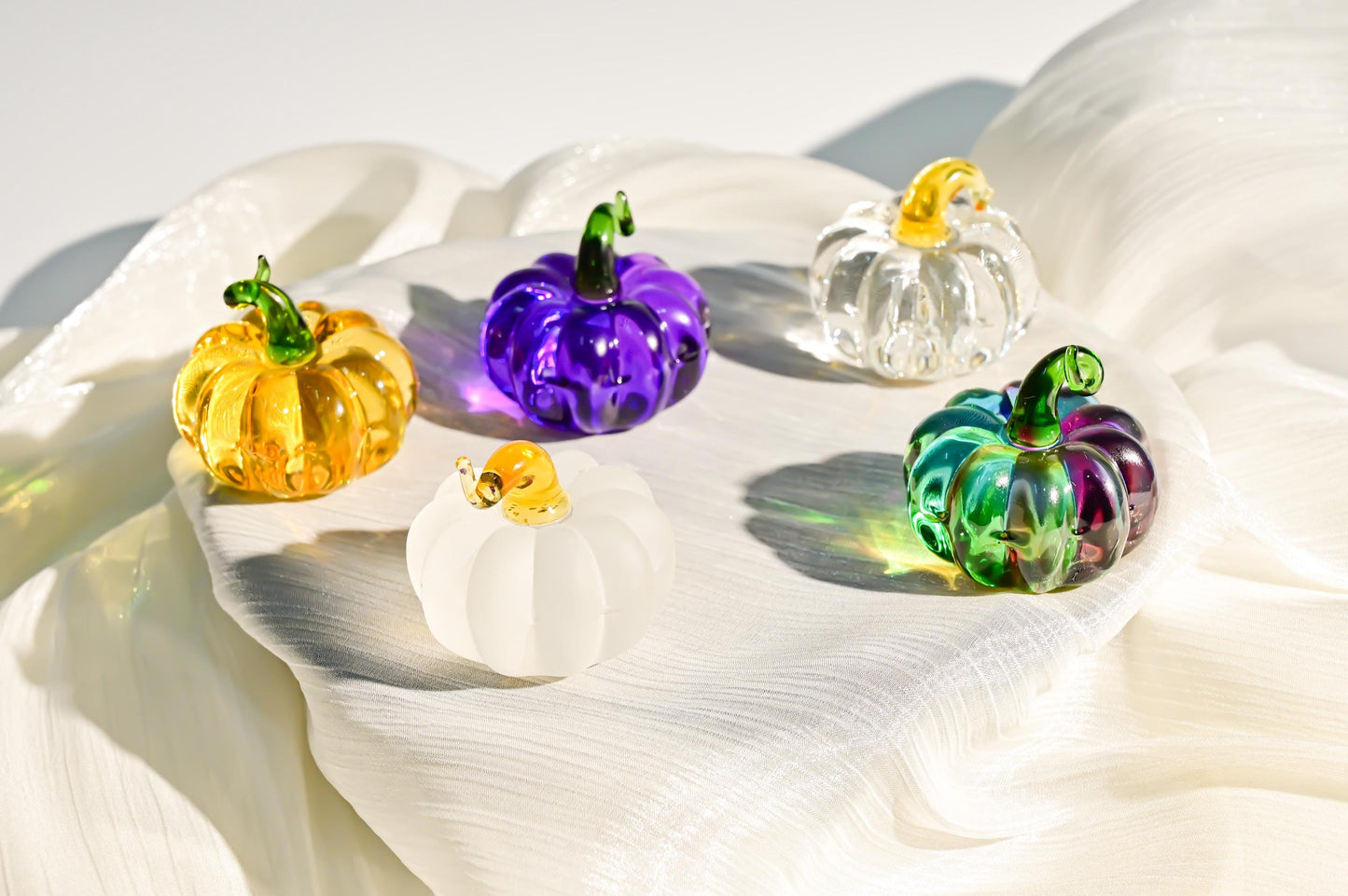 Handmade Glass Pumpkin, Christmas Ornament, Mini Pumpkin Figurine, Winter Holiday Decor, Secret Santa Gift, Stocking Stuffer, Gift for Mom