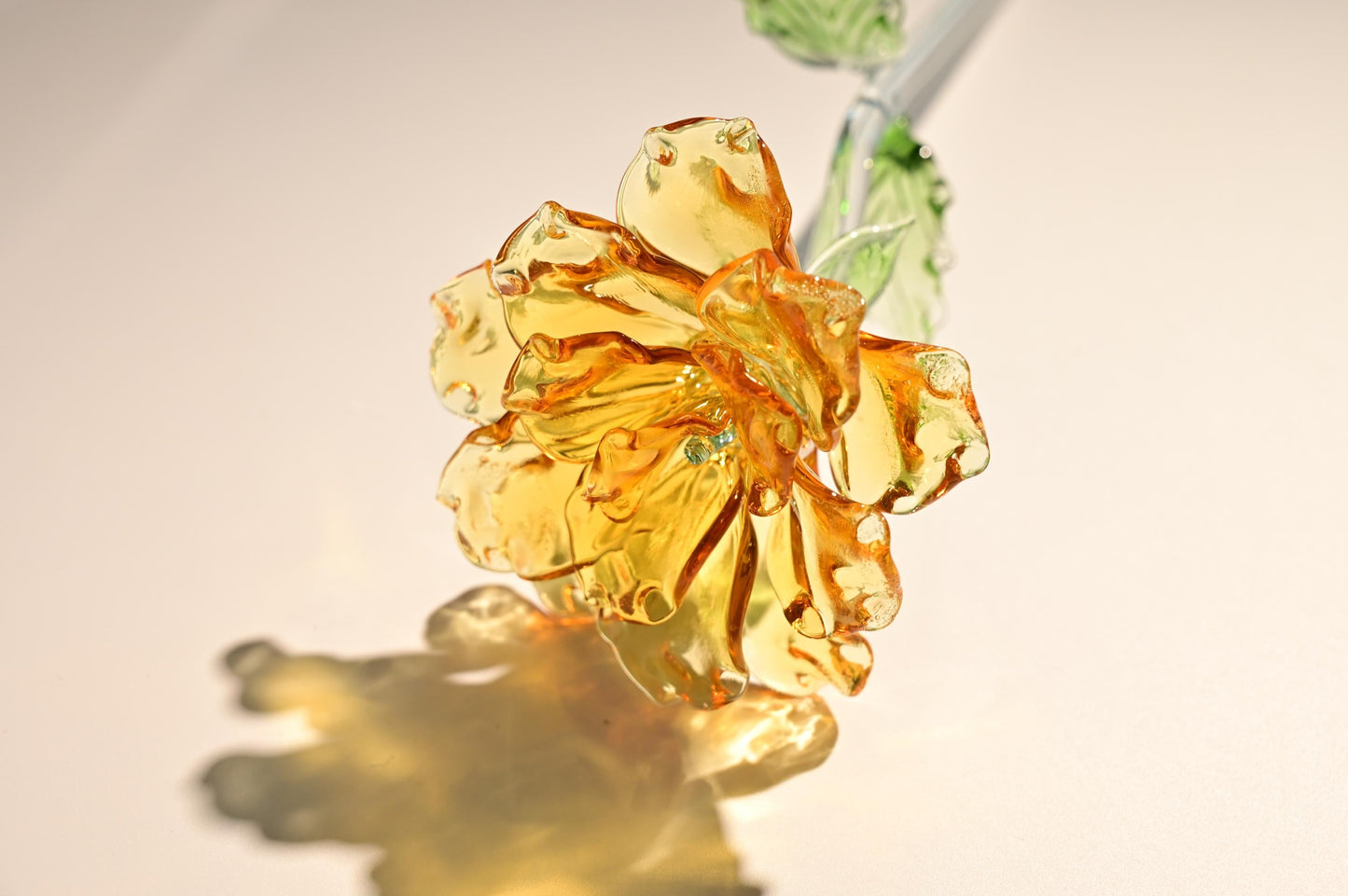Handblown Glass Rose Flower - Everlasting Crystal Rose for Anniversary Gift, Personalized Birth Month Floral Decor, Unique Valentine Gift