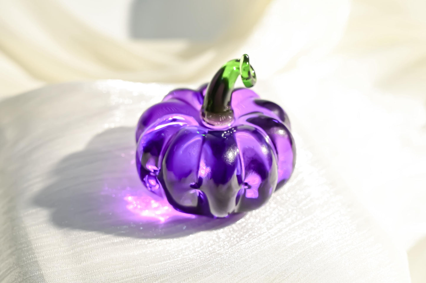 Handmade Glass Pumpkin, Christmas Ornament, Mini Pumpkin Figurine, Winter Holiday Decor, Secret Santa Gift, Stocking Stuffer, Gift for Mom