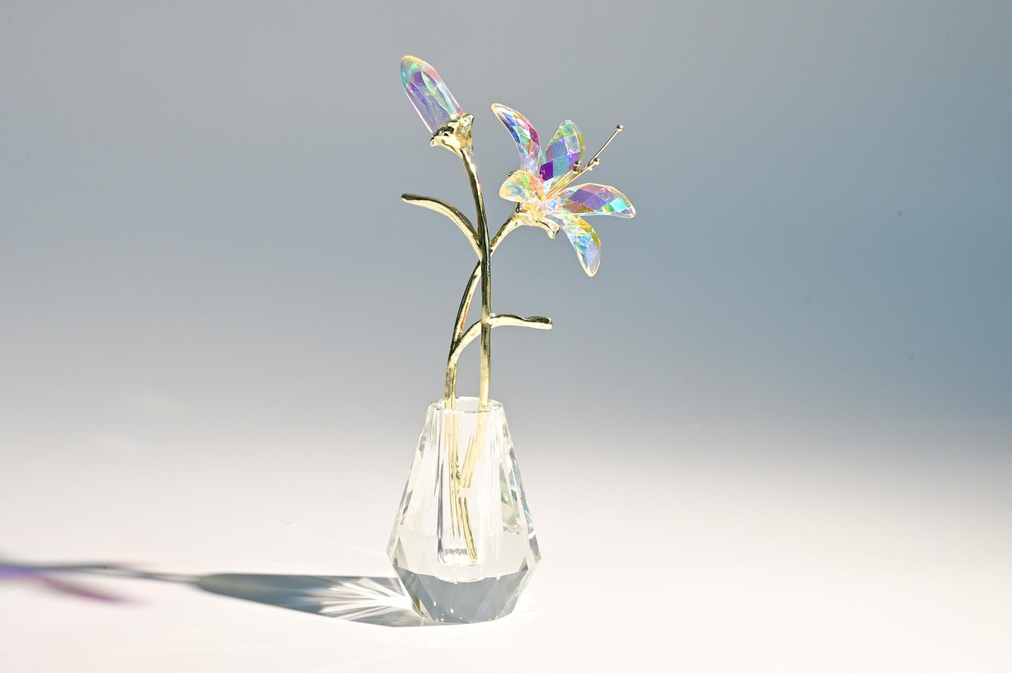 Handmade Glass Lily Flower | Glass Lily Sculpture | Crystal Glass Flower Decor | Mini Glass Floral Ornament | Easter gifts | Easter Lily