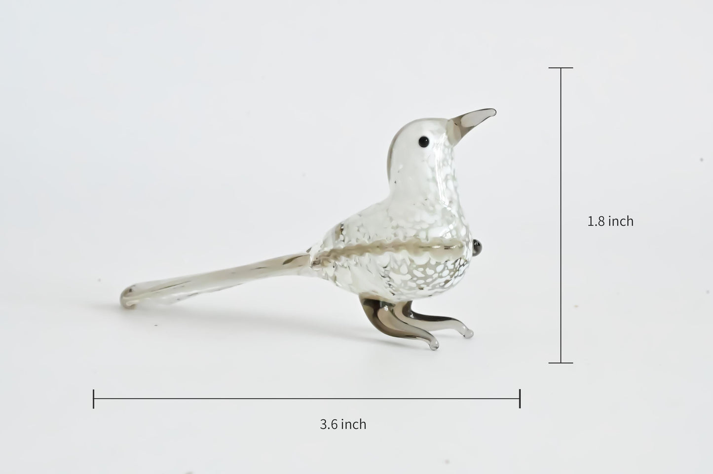 Handmade Glass Bird Figurine, Mini Glass Bird, Cute Desk Decor, Glass Animal Sculpture, Small Home Decoration,  Christmas Gift Idea