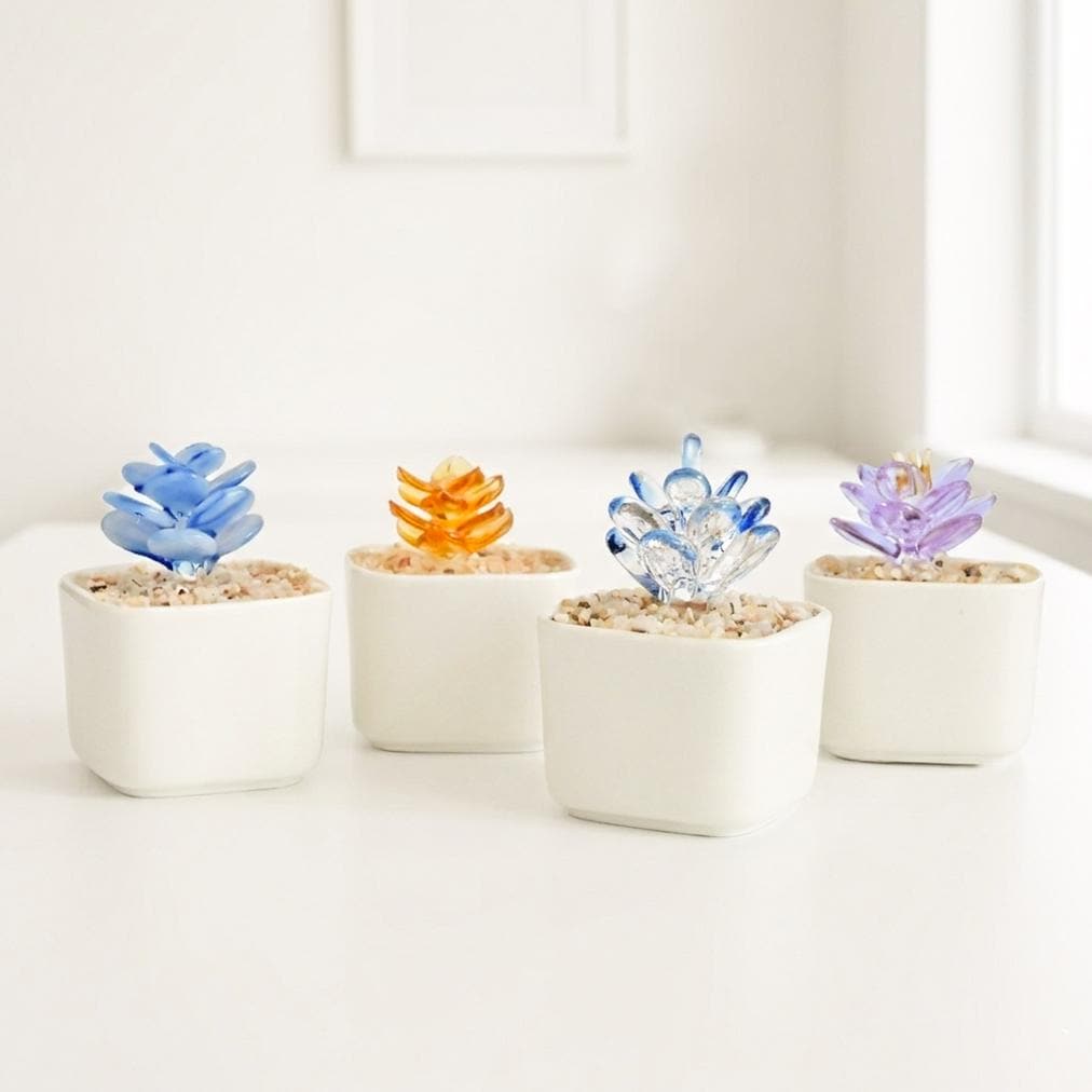 Handmade Stained Glass Sunflower Potted Plant - Thank You for Helping Me Grow Mom Gift, Teacher Appreciation Present, Unique Succulent Decor
