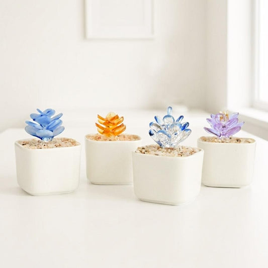 Handmade Stained Glass Sunflower Potted Plant - Thank You for Helping Me Grow Mom Gift, Teacher Appreciation Present, Unique Succulent Decor