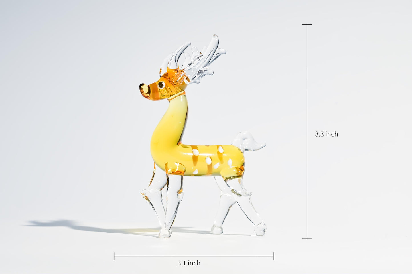 Handmade Glass Deer Figurine | Blown Glass Fawn Sculpture | Mini Glass Animal Decor | Cute Desk Ornament | Unique Handmade Gift