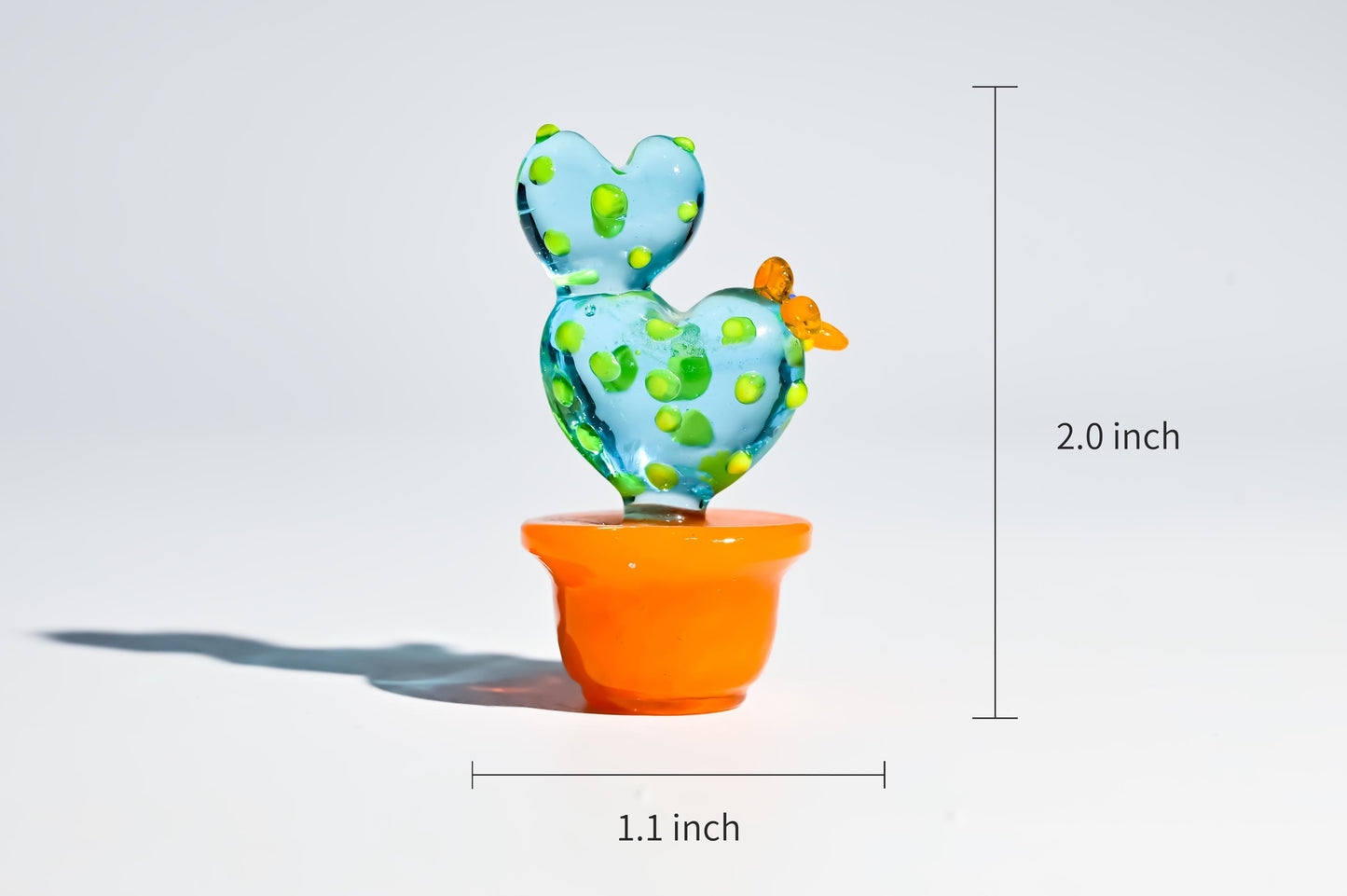 Mini Glass Cactus, Handmade Glass Succulent, Glass Desk Decor, Cute Potted Plant, Unique Home Decoration, Gift for Mom, Gift for Plant Lover