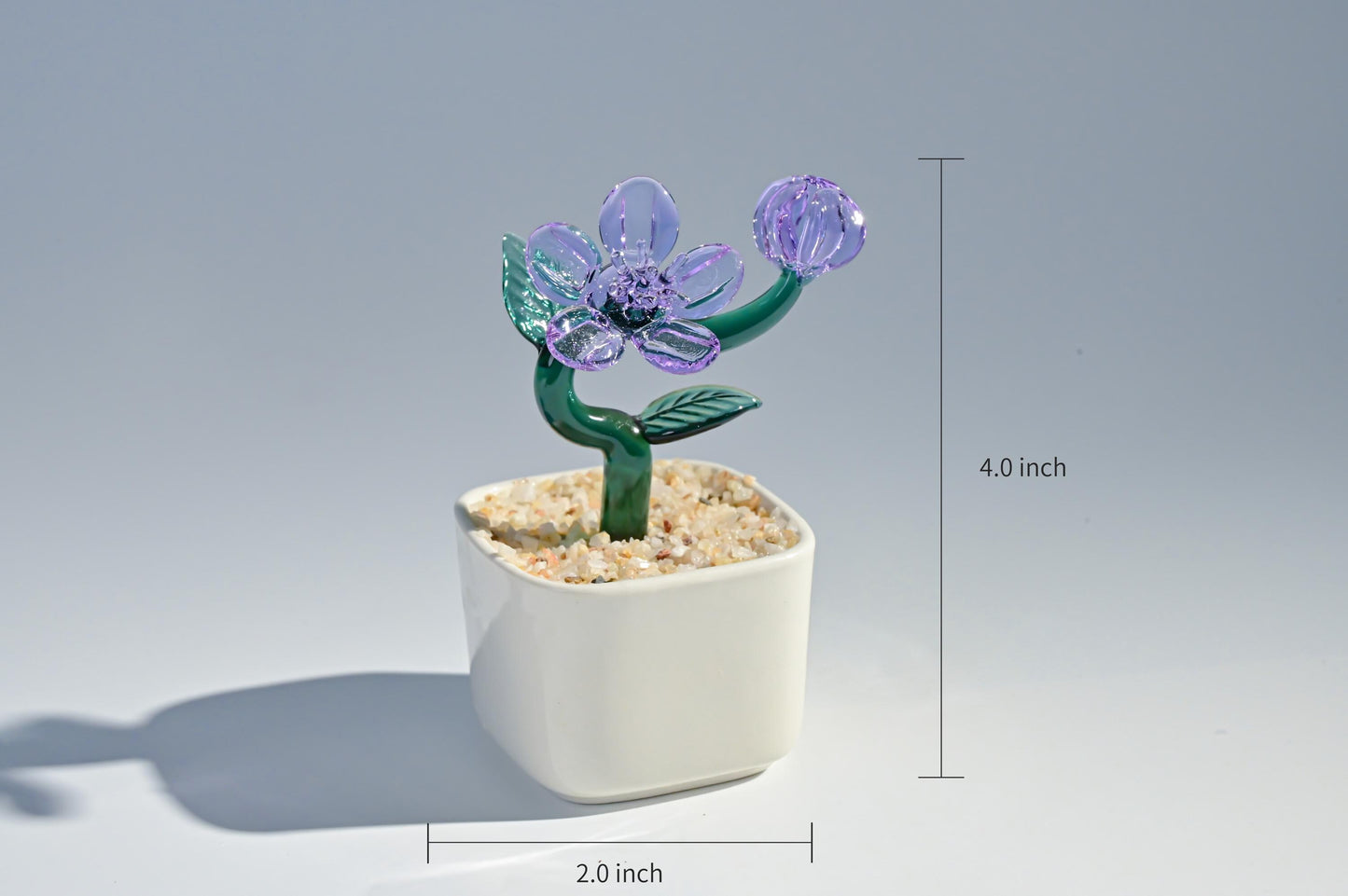 Handmade Glass Cactus & Succulent Figurines, Mini Glass Plants, Glass Desk Decor, Cute Home Decoration, Stained glass Plants