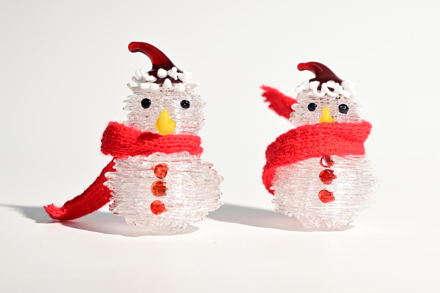 Handmade  Glass Snowman, Christmas  Decor, Personalized Glass Ornament, Mini Table Figurine, Gift for Mom, Best Friend Gift, New Year Gift