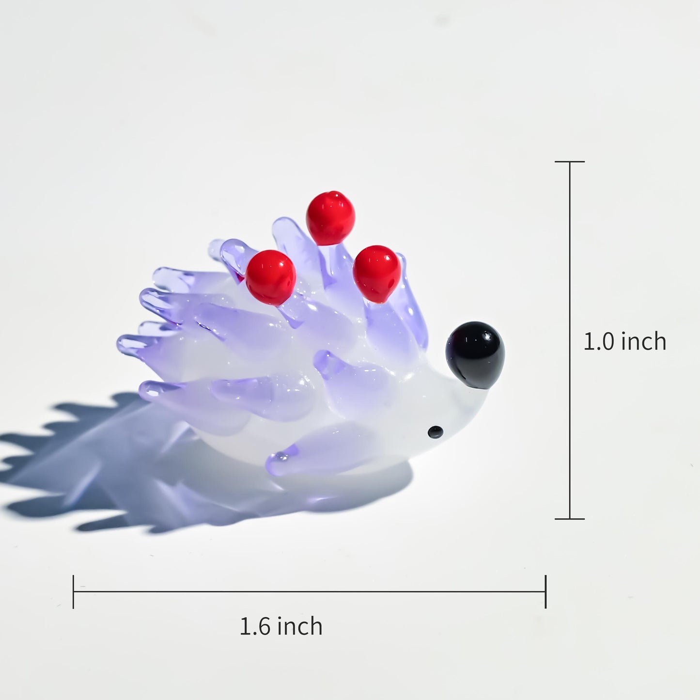 Hand-Blown Glass Hedgehog Figurine, Clear Mini Hedgehog Sculpture, Cute Desk Ornament, Gift for Aquarium Lovers and Collectors, Christmas