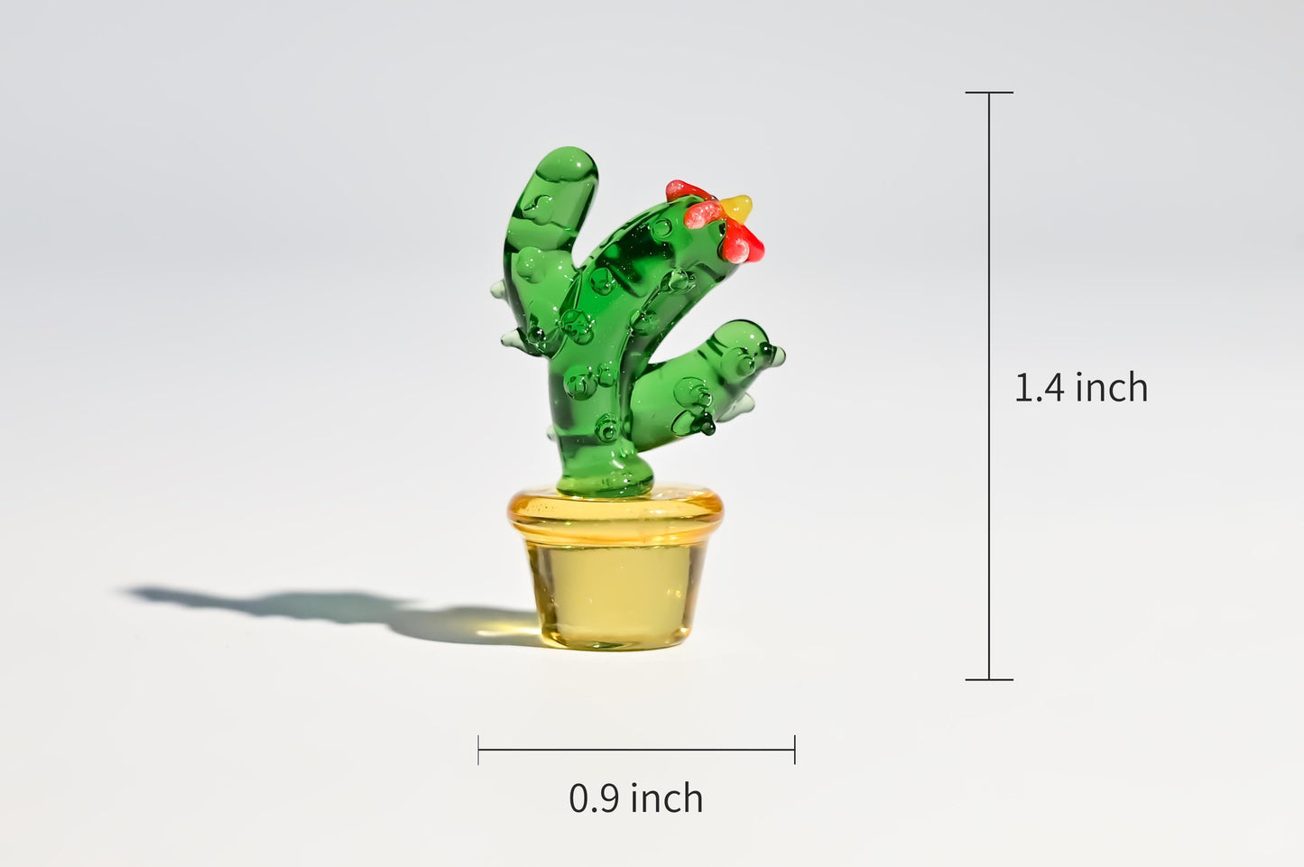 Mini Glass Cactus, Handmade Glass Succulent, Glass Desk Decor, Cute Potted Plant, Unique Home Decoration, Gift for Mom, Gift for Plant Lover
