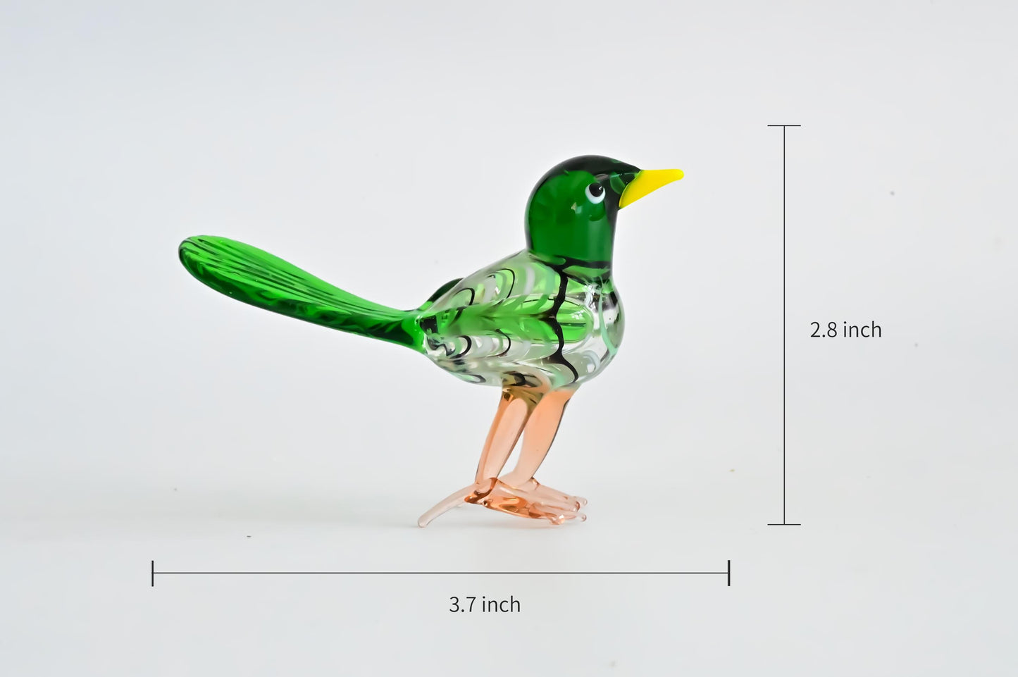 Handmade Glass Bird Figurine, Mini Glass Bird, Cute Desk Decor, Glass Animal Sculpture, Small Home Decoration,  Christmas Gift Idea