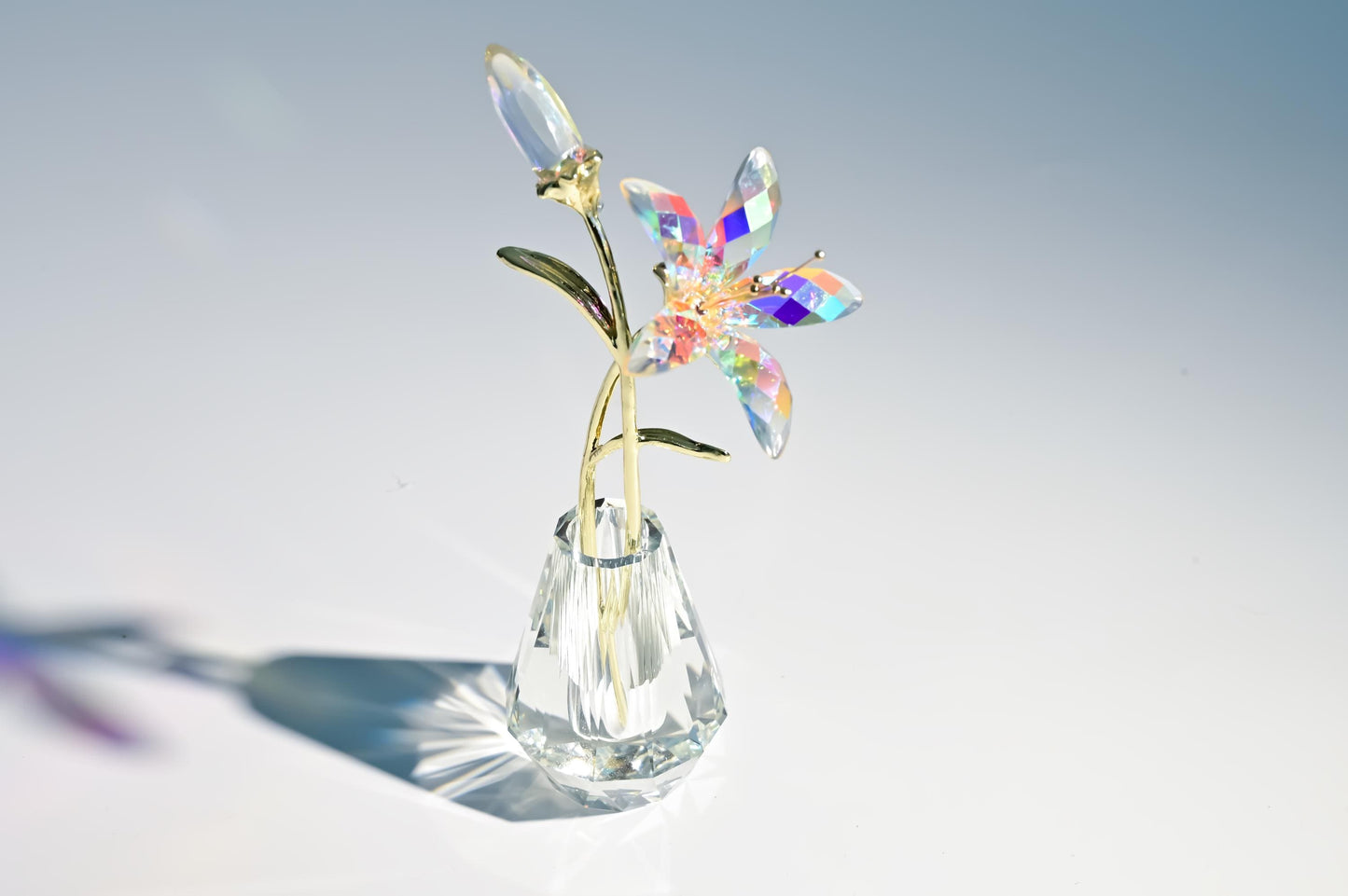 Handmade Glass Lily Flower | Glass Lily Sculpture | Crystal Glass Flower Decor | Mini Glass Floral Ornament | Easter gifts | Easter Lily