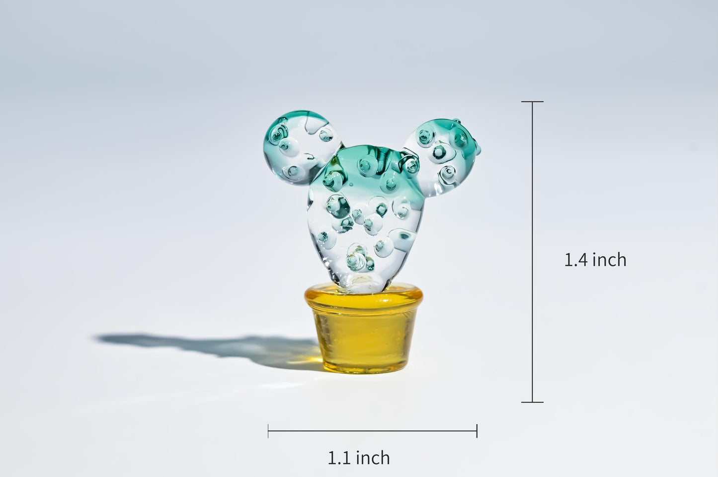 Mini Glass Cactus, Handmade Glass Succulent, Glass Desk Decor, Cute Potted Plant, Unique Home Decoration, Gift for Mom, Gift for Plant Lover