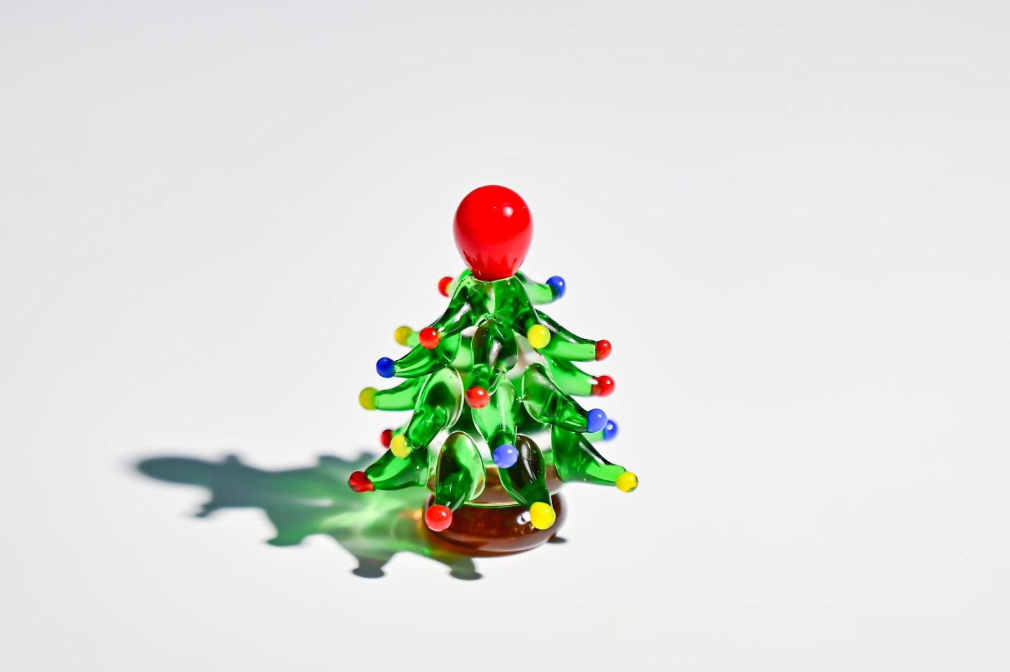 Handmade Glass Christmas Tree, Mini Holiday Figurine