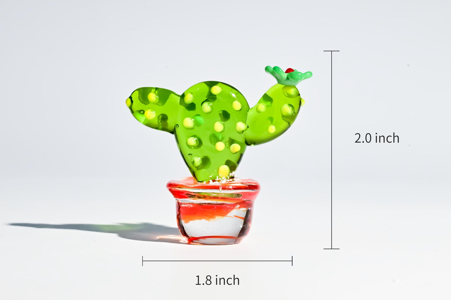 Mini Glass Cactus, Handmade Glass Succulent, Glass Desk Decor, Cute Potted Plant, Unique Home Decoration, Gift for Mom, Gift for Plant Lover