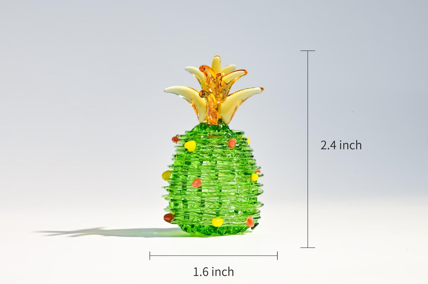 Handcrafted Mini Glass Pineapple, Tropical Fruit Sculpture, Cute Desk Display, Home Decor Accent, Unique Gift for Her, Fruit Lover Gift