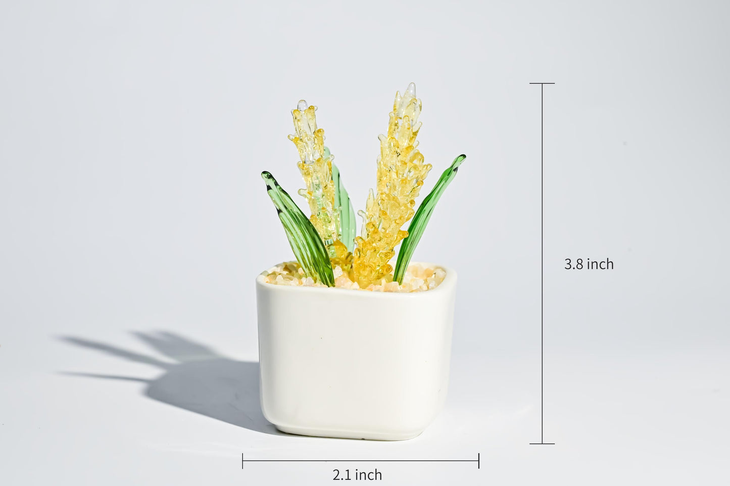 Handmade Glass Plant in Pot, Mini Glass Plant Figurine, Cute Desk Decor, Stained Glass Home Decoration, Unique Gift